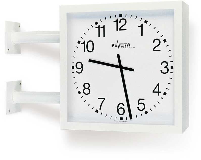 Peweta Wall Clock 50x50x25 cm Metal • Double-Sided • Radio Clock