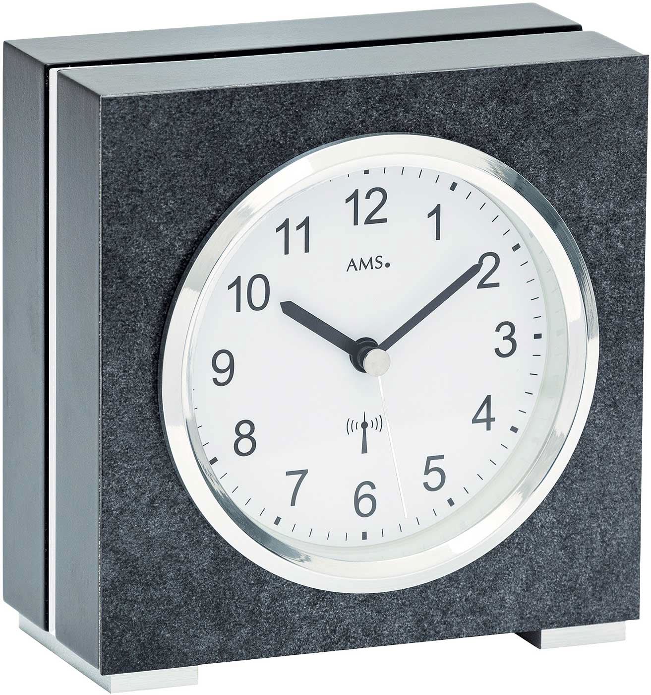 AMS Table Clock 13x12x6 cm Wood • Precise Radio-Controlled Movement • Elegant Design