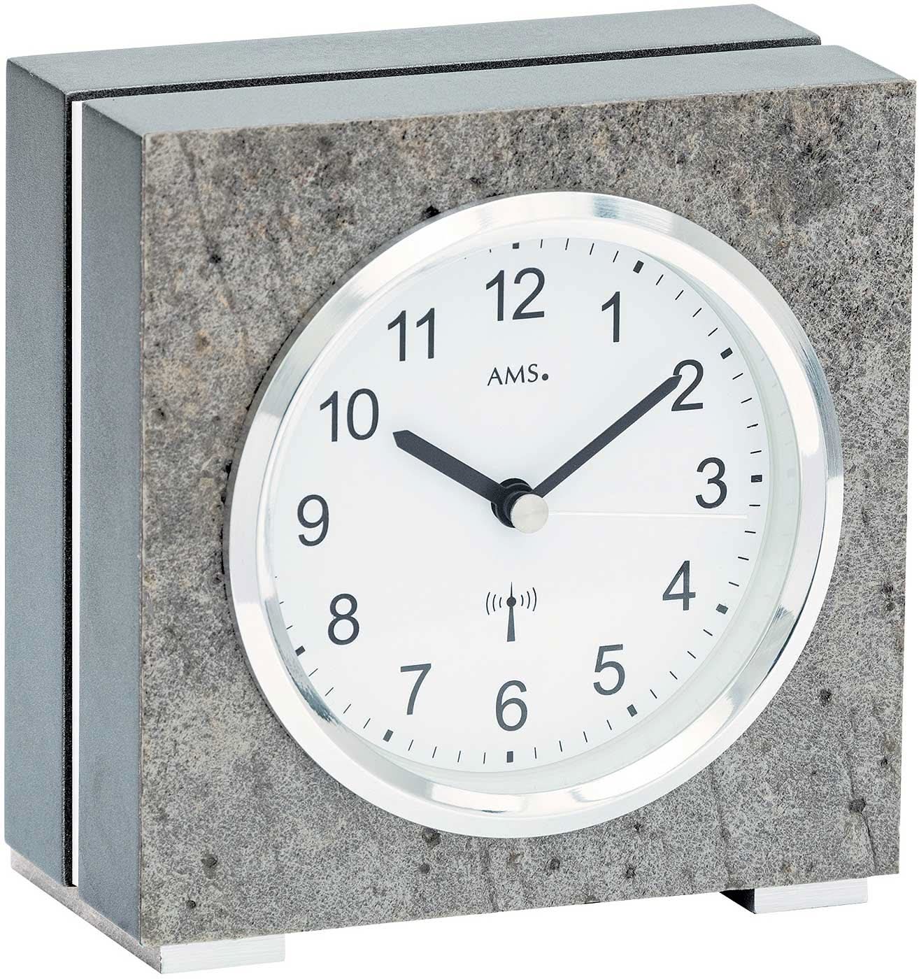 AMS Table Clock 13x12x6 cm Wood • Precise Radio-Controlled Movement • Elegant Design