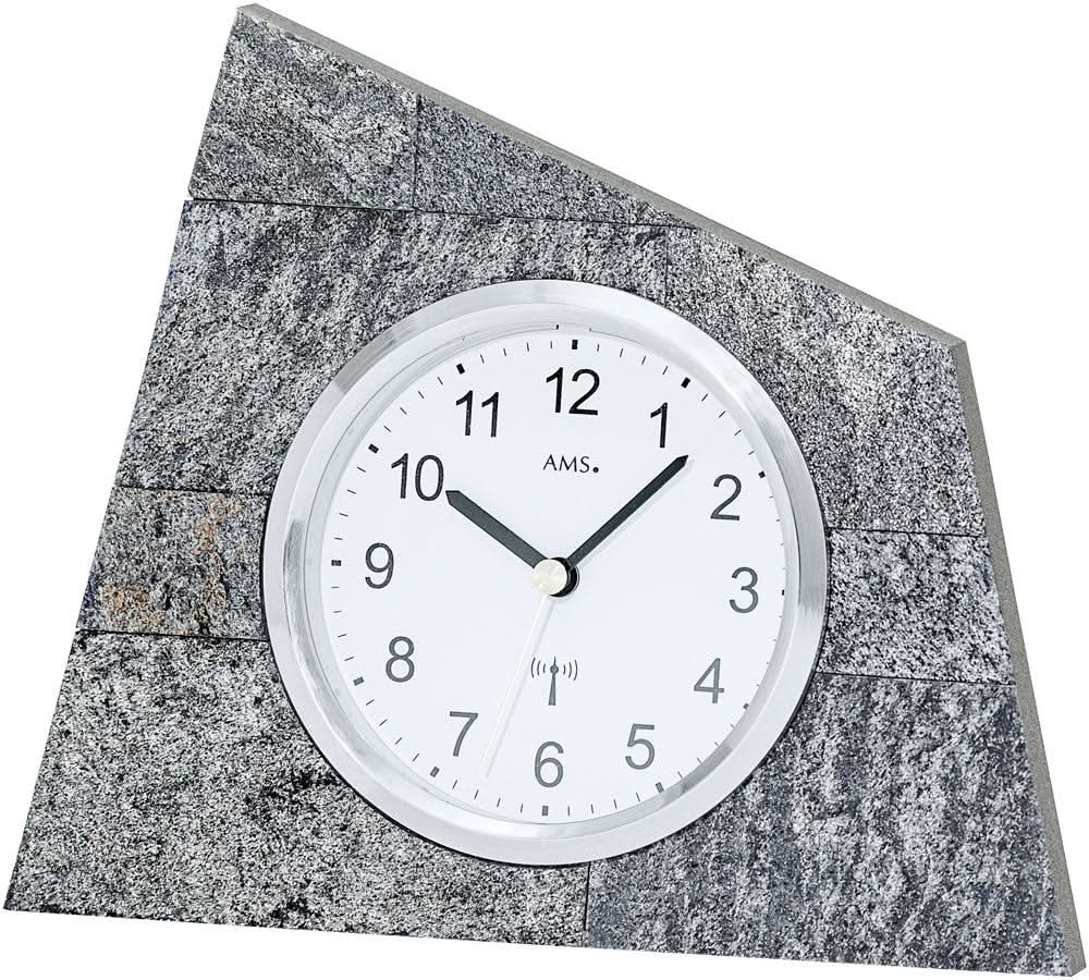 AMS Table Clock 19x16x5 cm Wood • Radio-controlled movement • Modern Design