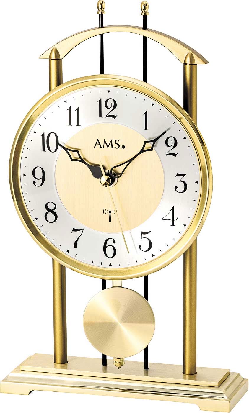 AMS Desk Clock 29x17x6 cm Metal • Radio-controlled • Pendulum