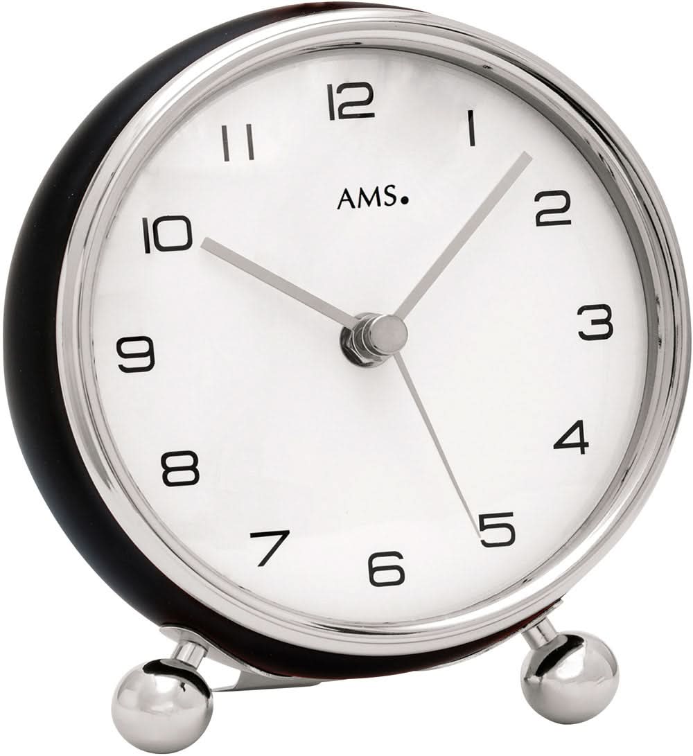 AMS Table Clock 18x18x9 cm Metal • Modern Design • Radio Controlled
