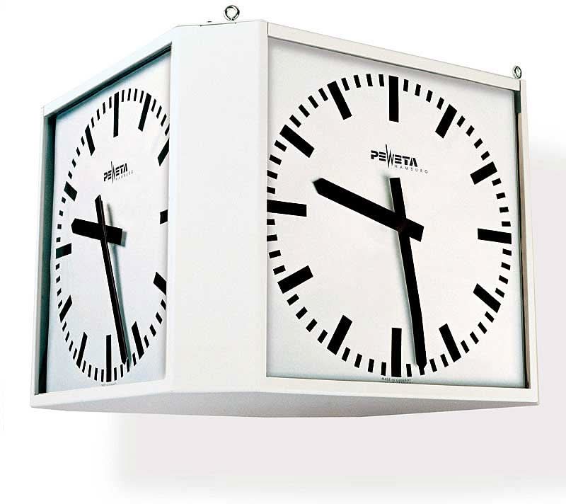 Peweta Wall Clock 56.5x56.5x56.5 cm Metal • Four-sided • Radio-controlled