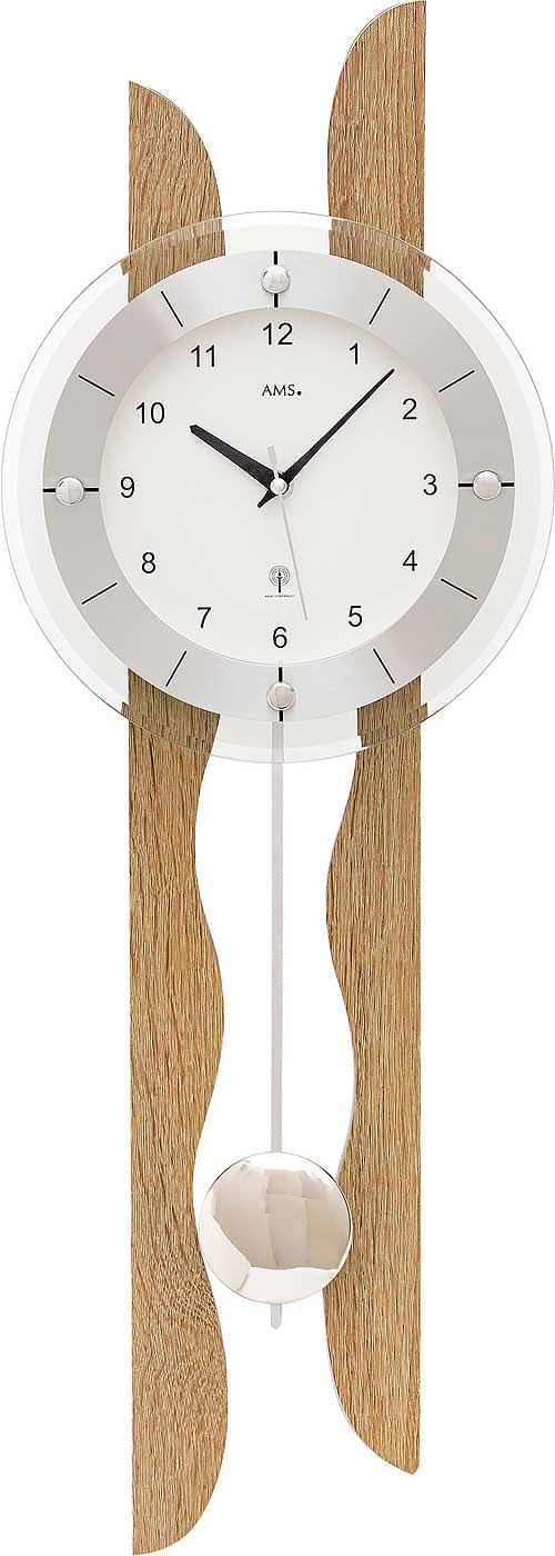 AMS Wall Clock 70x24x7 cm Wood • Precise Radio-Controlled Movement • Elegant Design