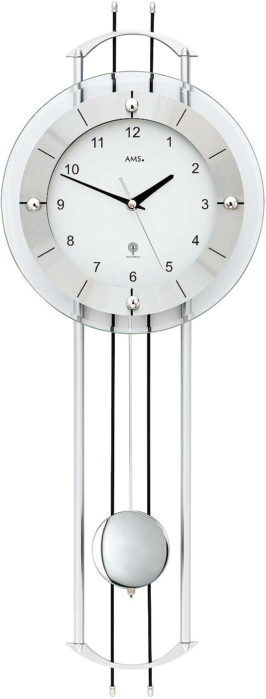 AMS Wall Clock 68x24x7 cm Metal • Precise Radio-Controlled Movement • No Summer/Winter Time Change