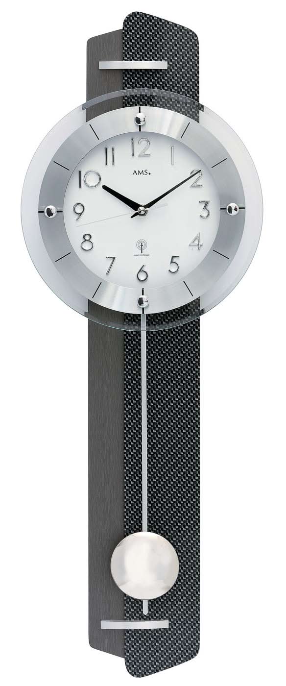 AMS Wall Clock 70x25x7 cm Wood • Radio Controlled • Modern Design