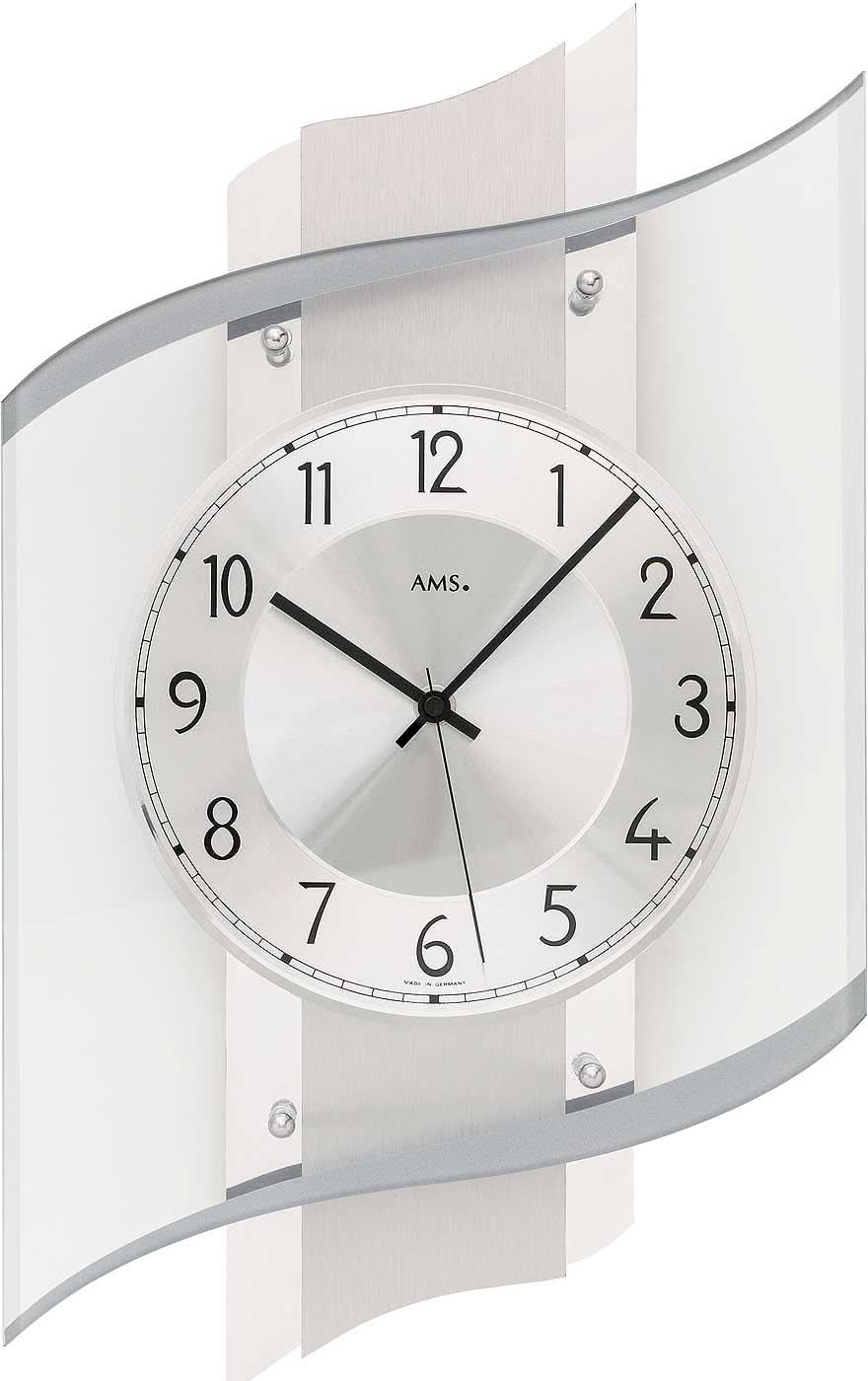 AMS Wall Clock 48x29x8 cm Wood • Precise Radio-Controlled Movement • Modern Design
