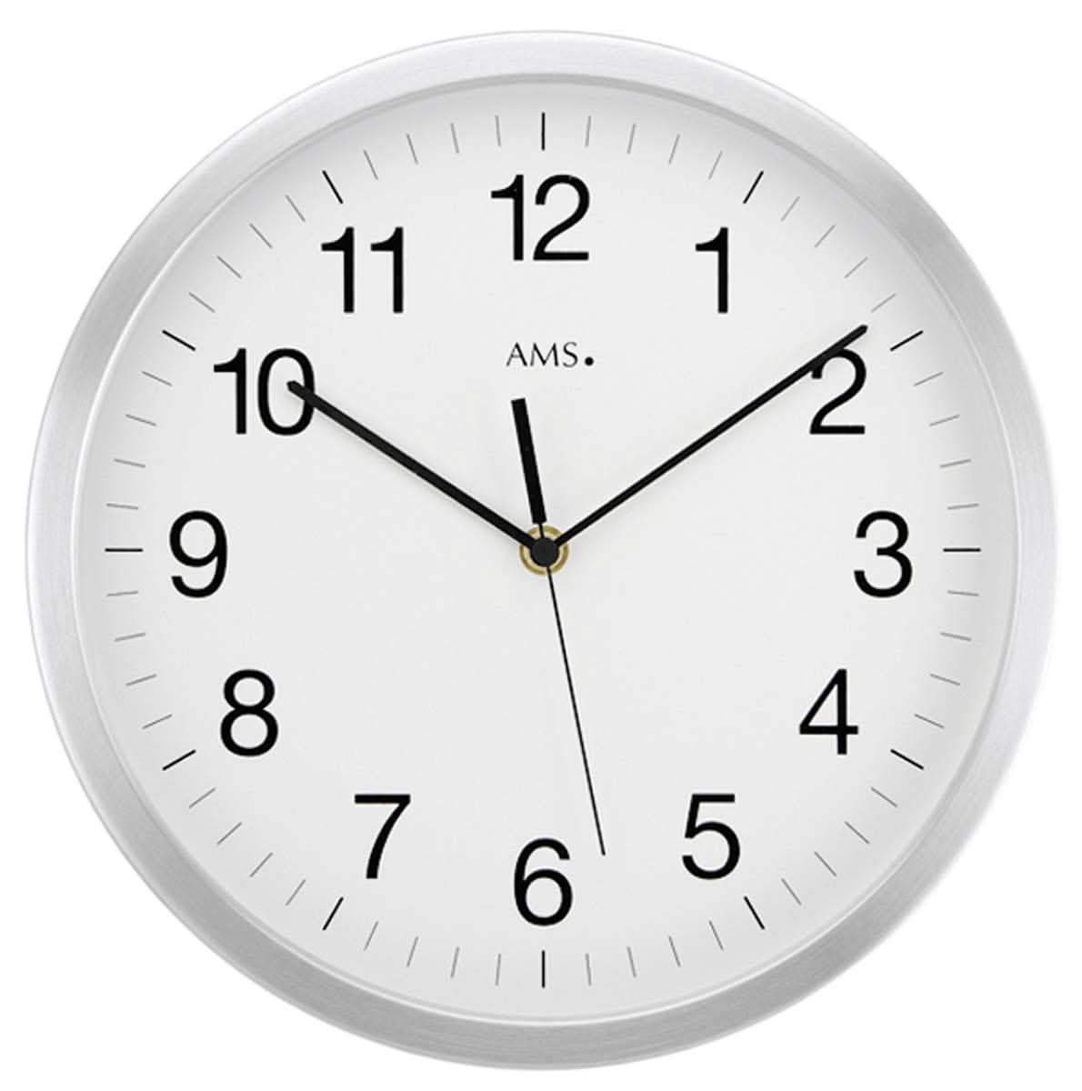 AMS Wall Clock 40x40x5 cm Aluminum • Radio Controlled • Precise Quartz Movement