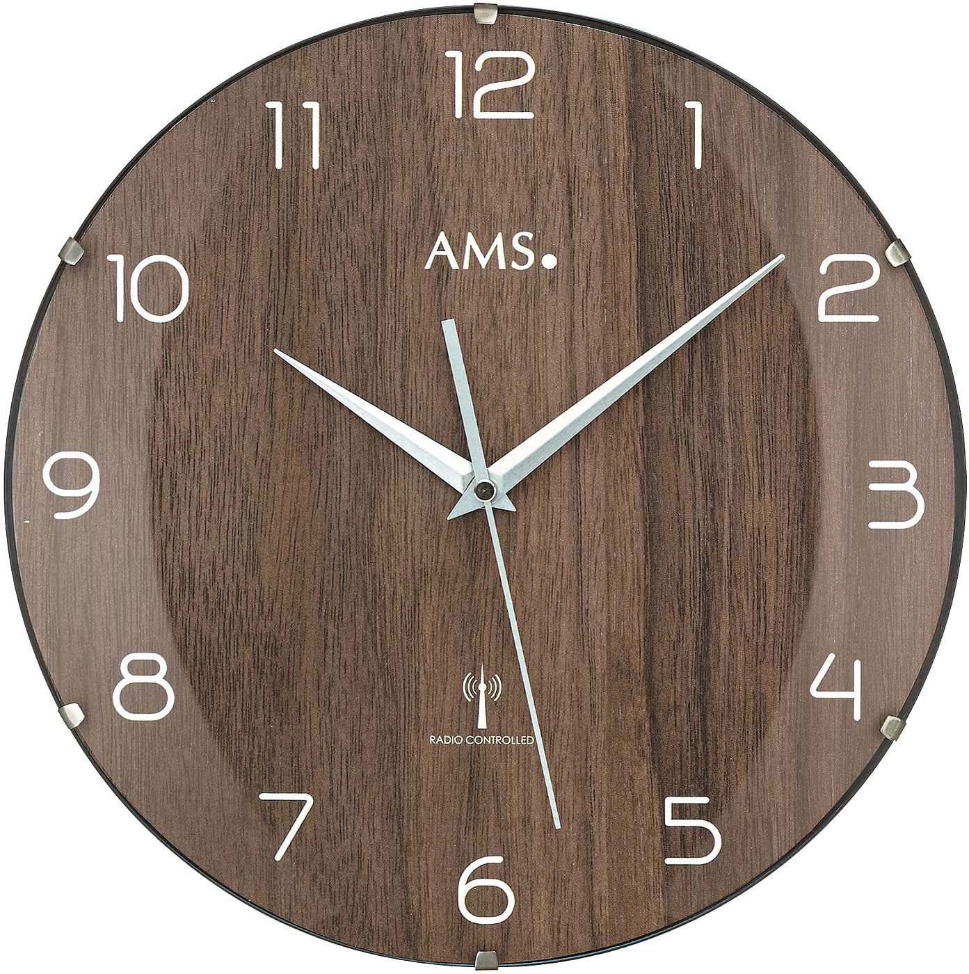 AMS Wall Clock 32 cm Ø Plastic • Radio-controlled • Arabic numerals
