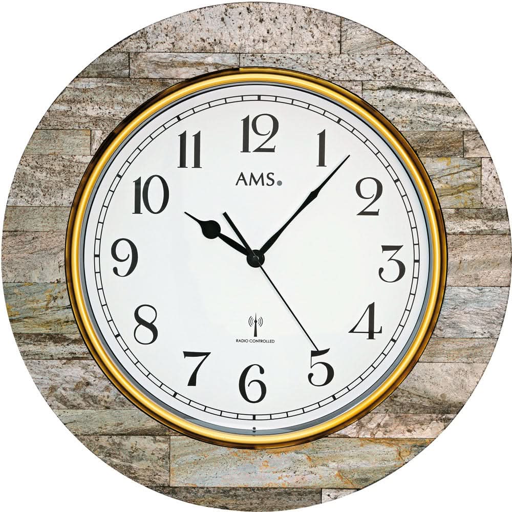 AMS Wall Clock 50x50x5 cm Wood • Radio Controlled • Timeless Design