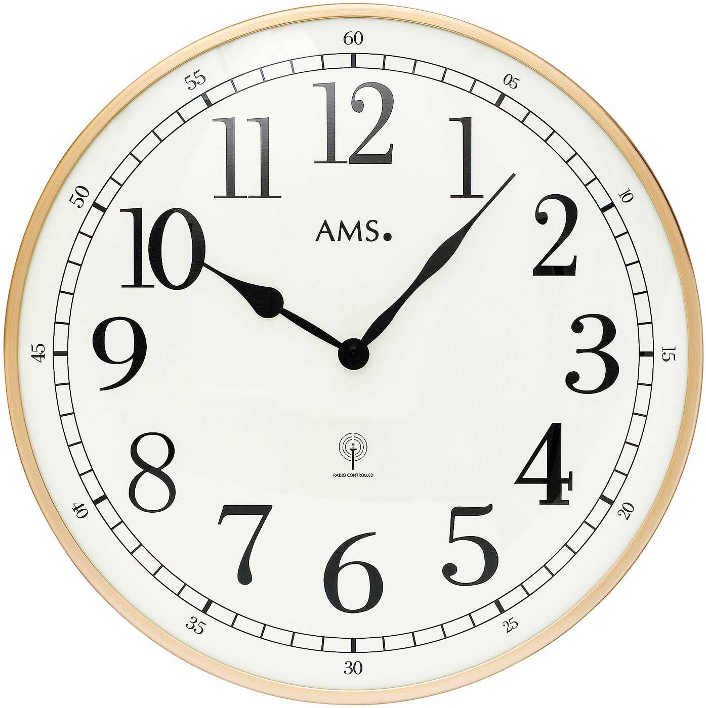 AMS Wall Clock 40 cm Ø Metal • Radio-Controlled • Silent