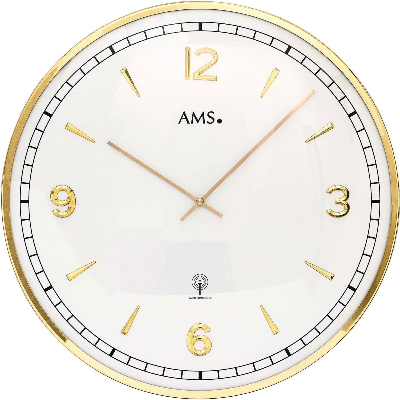 AMS Wall Clock 40 cm Ø Metal • Modern Design • Radio-controlled