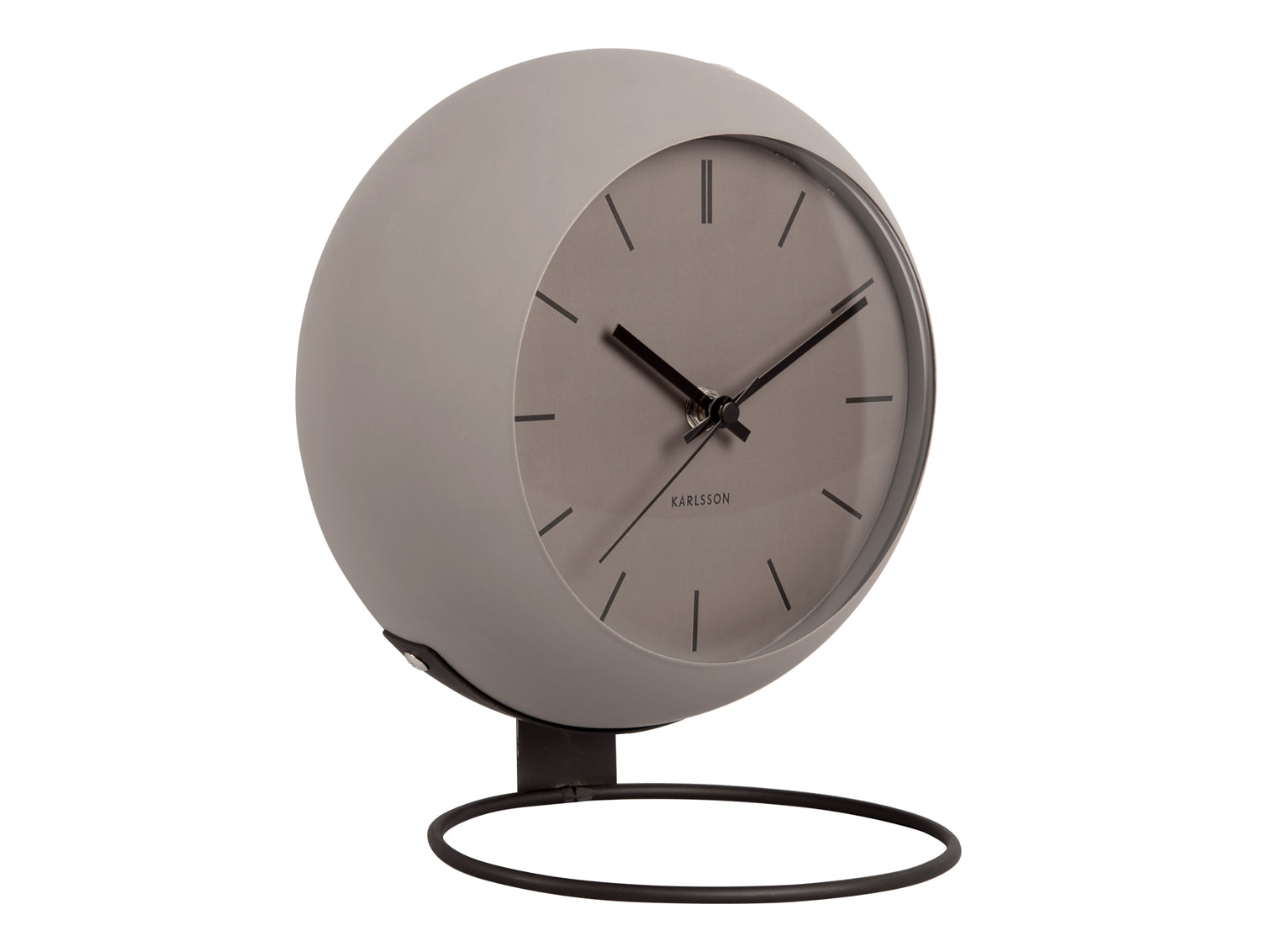 Karlsson Nirvana Globe KA5858GY Tischuhr Dunkelgrau • Lautloses Sweep-Uhrwerk • Industrielles Globus-Design