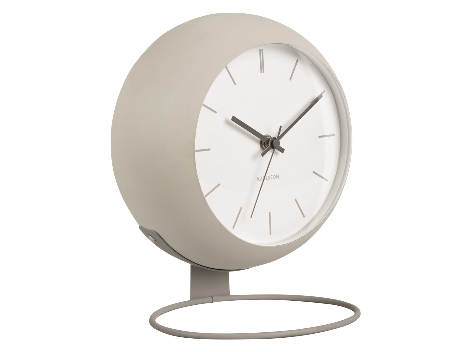 Karlsson Nirvana Globe KA5858WG Tischuhr Warmgrau • Geräuschloses Sweep-Uhrwerk • Kugelförmiges Eisengehäuse