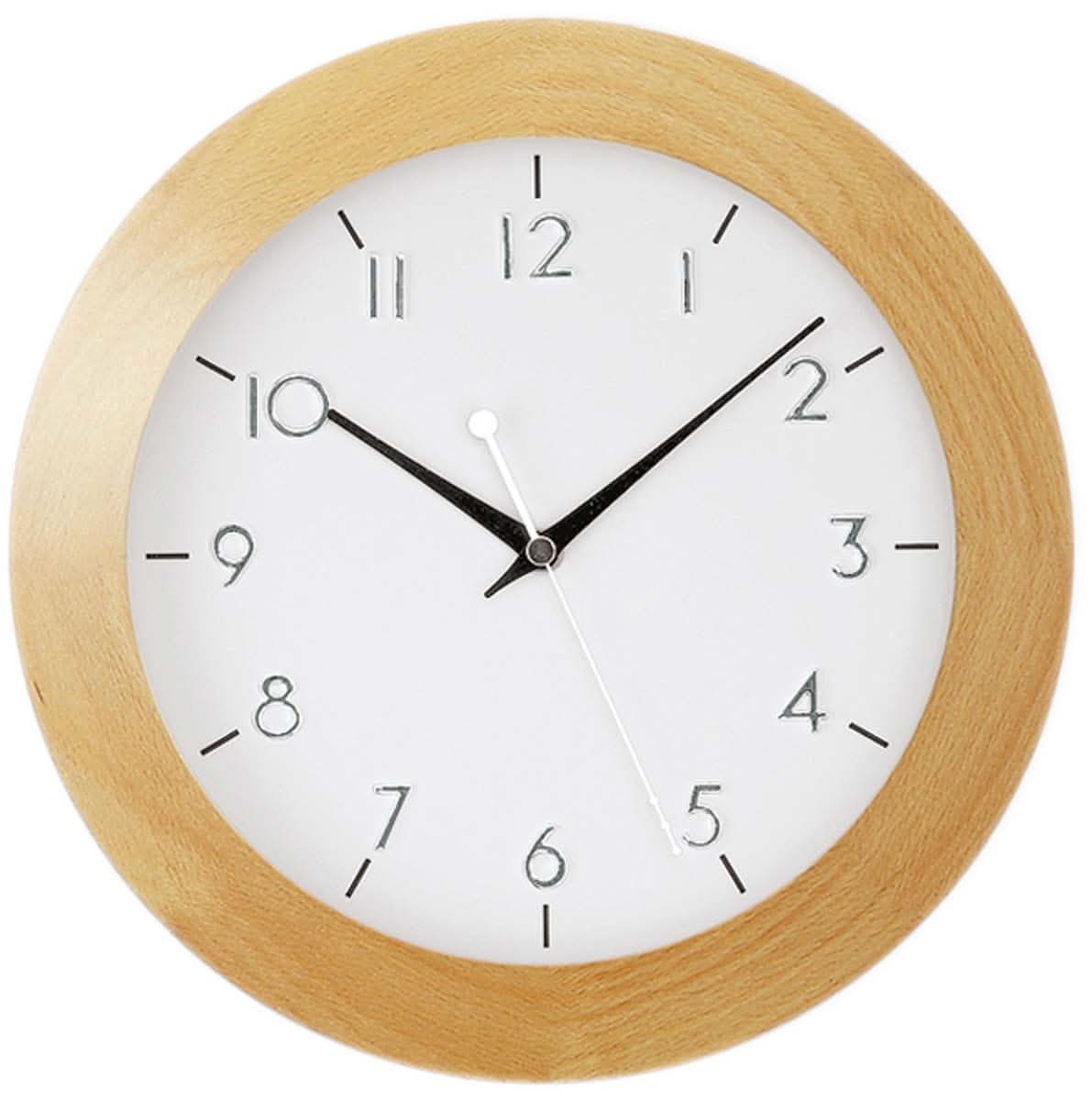 AMS Wall Clock 29 cm Ø Wood • Radio-Controlled • Modern Design