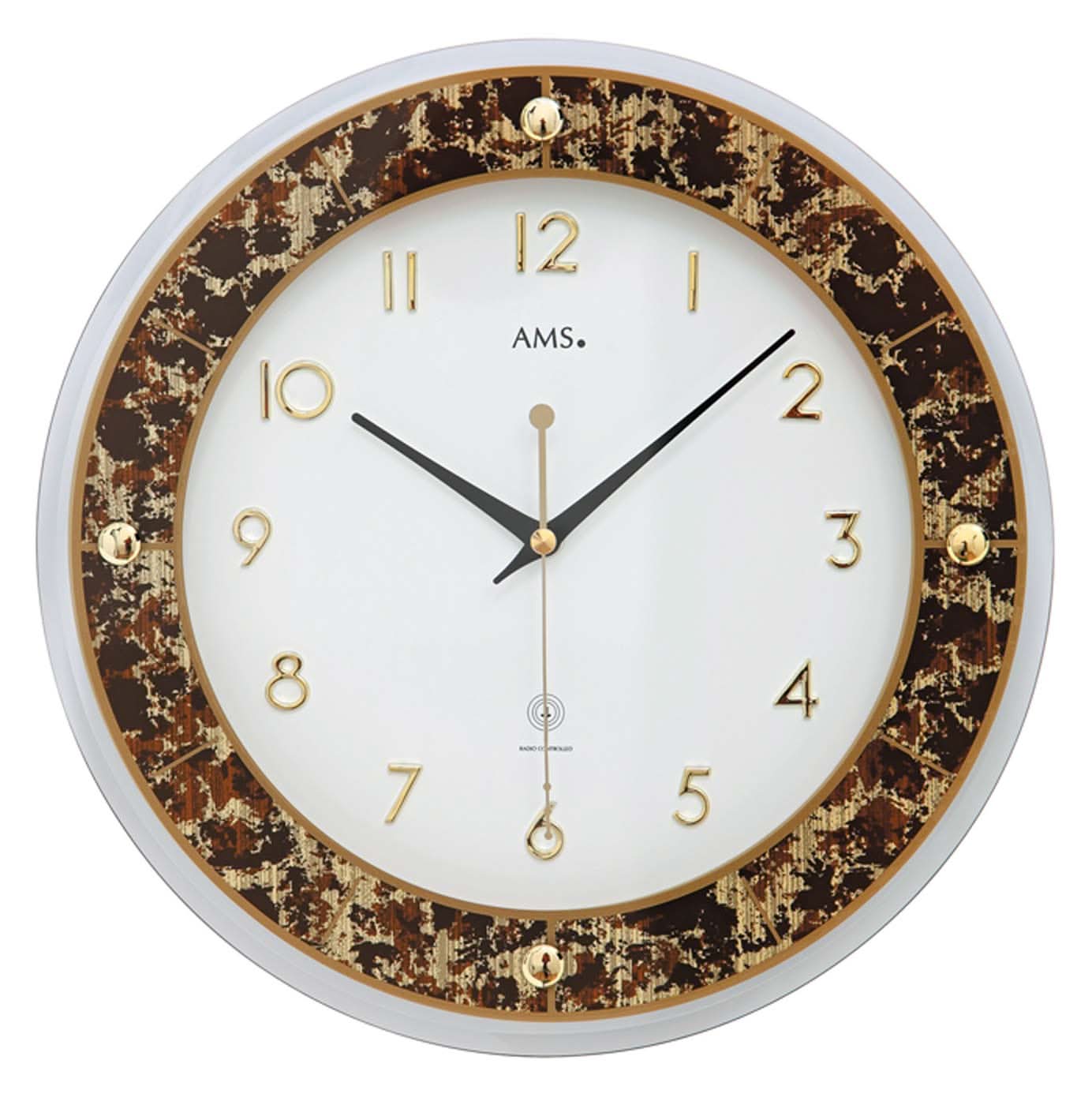 AMS Wall Clock 31 cm Ø Aluminum • Radio Controlled • Modern