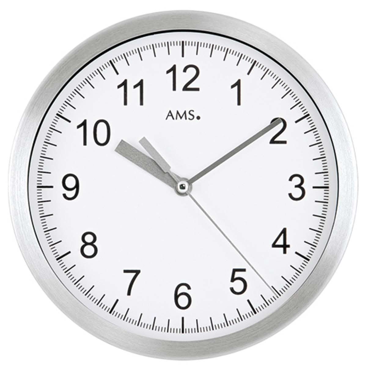 AMS Wall Clock 20 cm Ø Aluminum • Radio Controlled Movement • Arabic Numerals