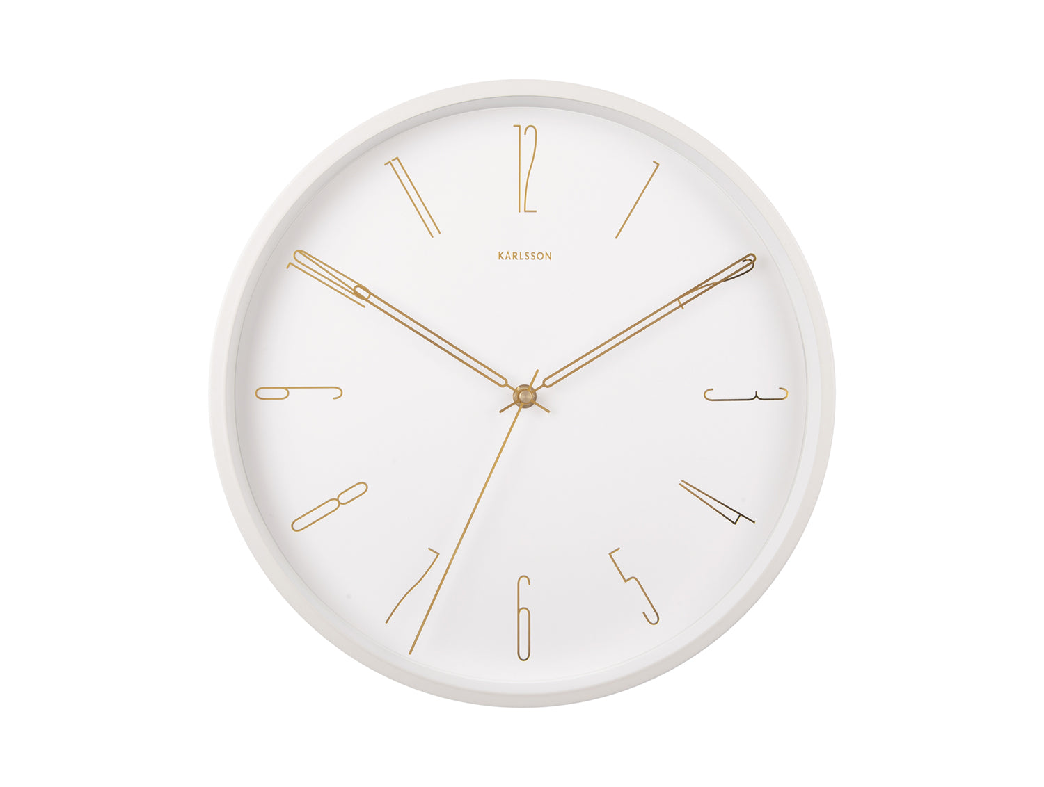Karlsson Belle Numbers KA5898WH Wanduhr Weiß • Sweep-Uhrwerk • Geräuscharmer Lauf