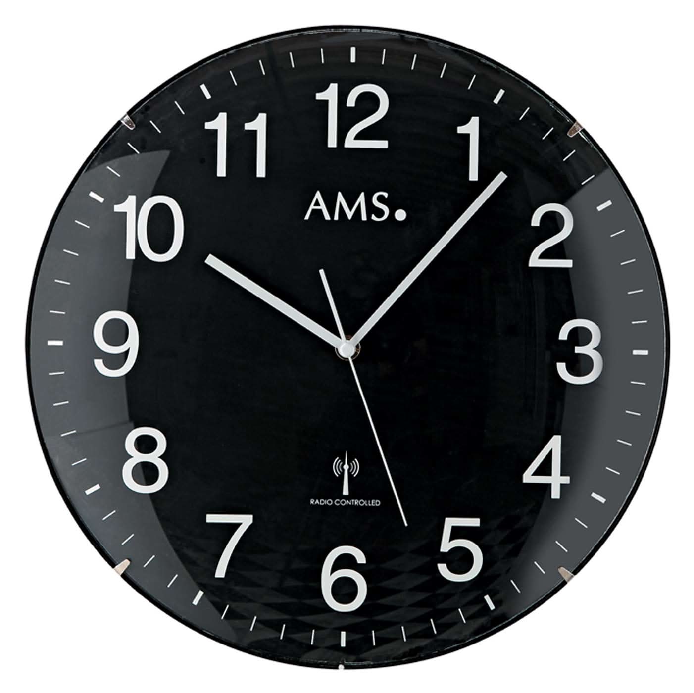 AMS Wall Clock 32 cm Ø Plastic • Radio-Controlled • Timeless Design