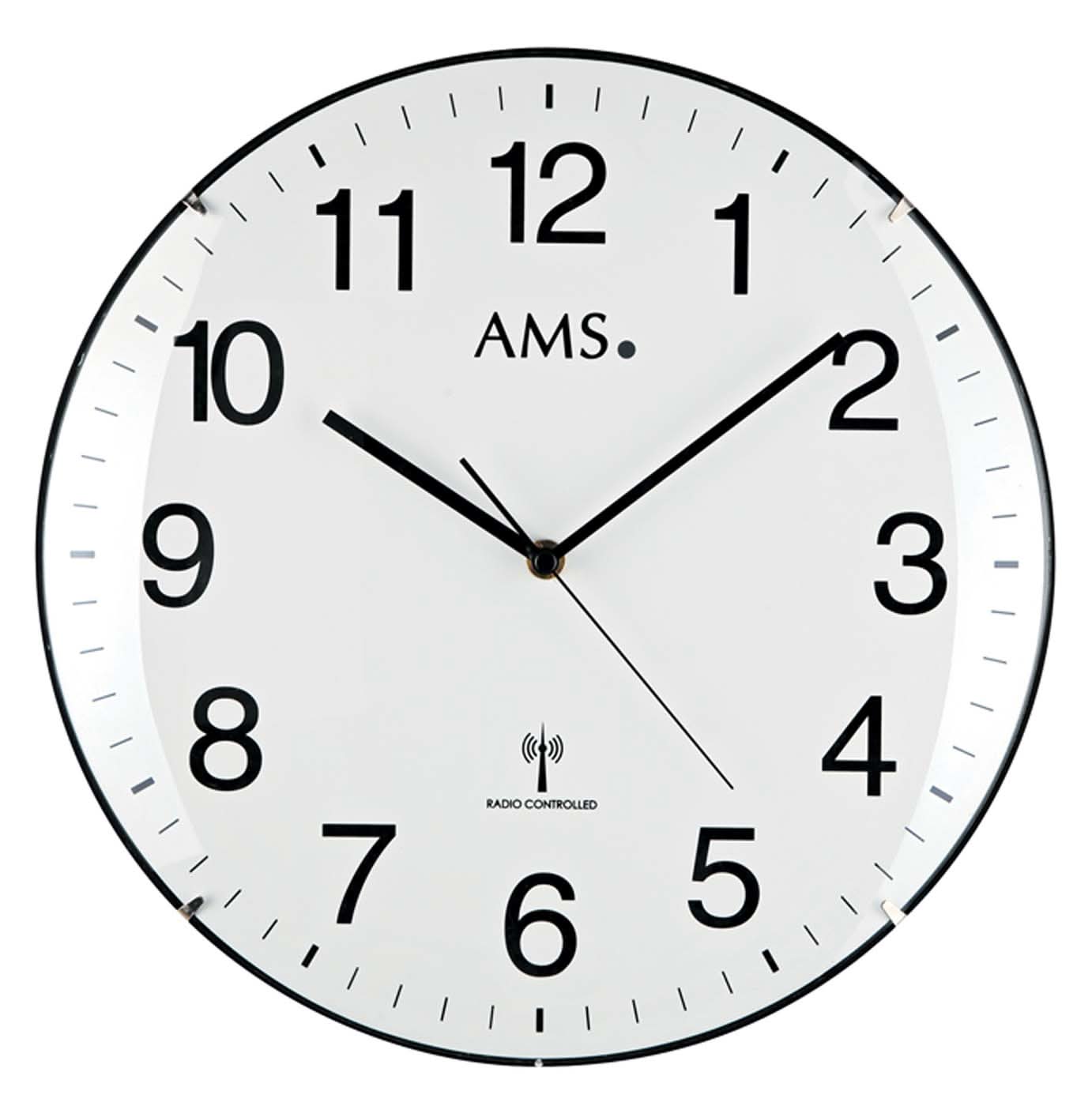 AMS Wall Clock 32x32x5 cm Plastic • Radio Controlled • Modern Design