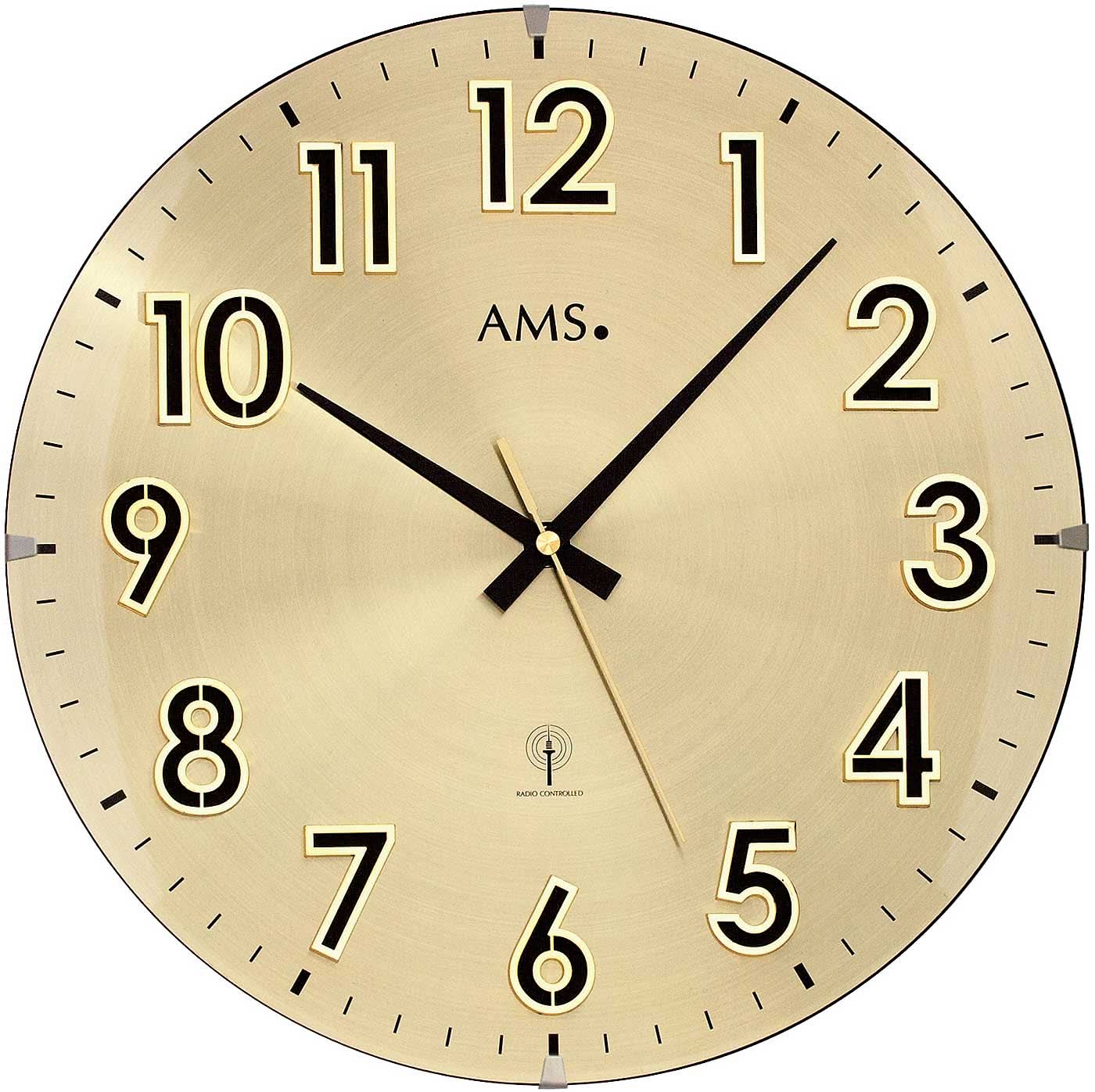 AMS Wall Clock 32 cm Ø Metal • Radio-controlled • Clean Design