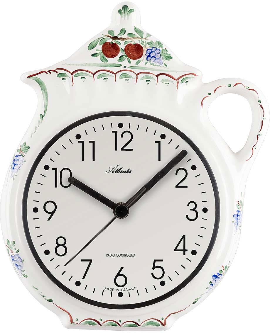 Atlanta Wall Clock 25x20x5 cm Ceramic • Radio-Controlled • Mediterranean Design
