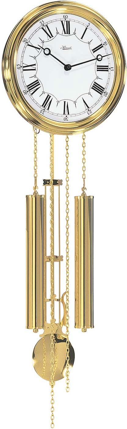 Hermle Wall Clock 68.58x22.86x10.16 cm Brass • German Quartz Movement • Westminster & Bim Bam Melodies