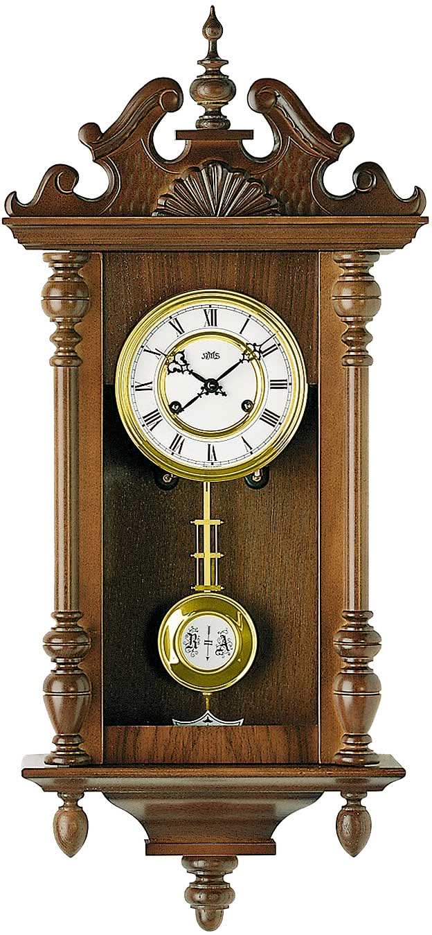 AMS Wooden Wall Clock • Mechanical 14-day movement • Round gong