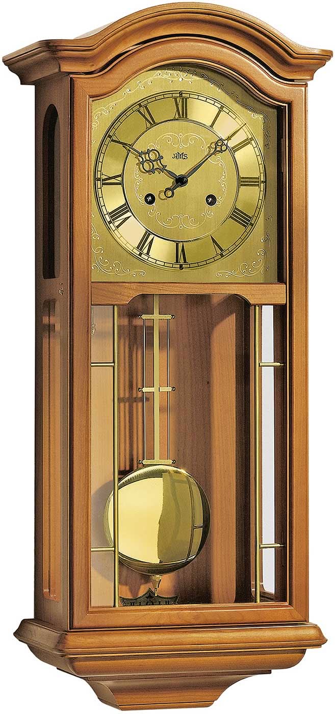 AMS Wall Clock 67x27x15 cm Wood • Mechanical Movement • Bim-Bam Chime