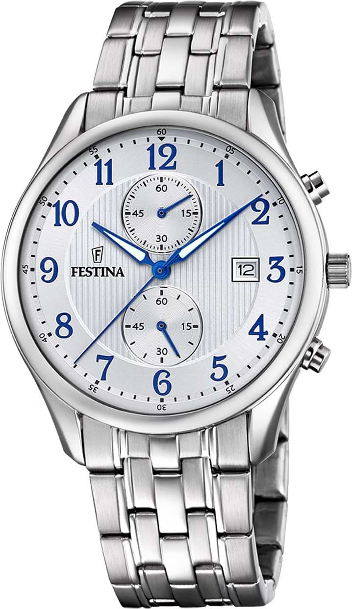 Festina Timeless Chronograph F6854/A Men's Watch • Sporty Chronograph Design • High-Quality Stainless Steel