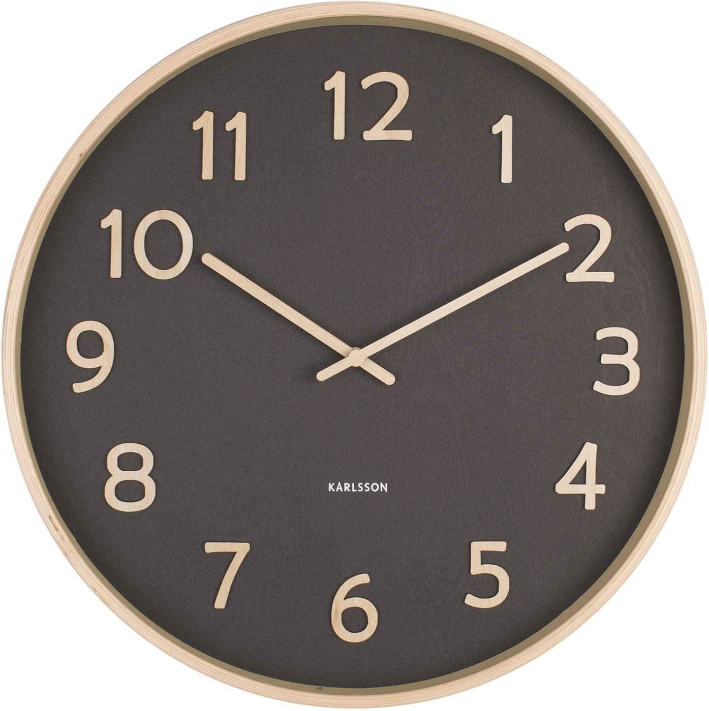 Karlsson Wall Clock 40x40x4.5 cm Wood • Modern Design • Natural Look