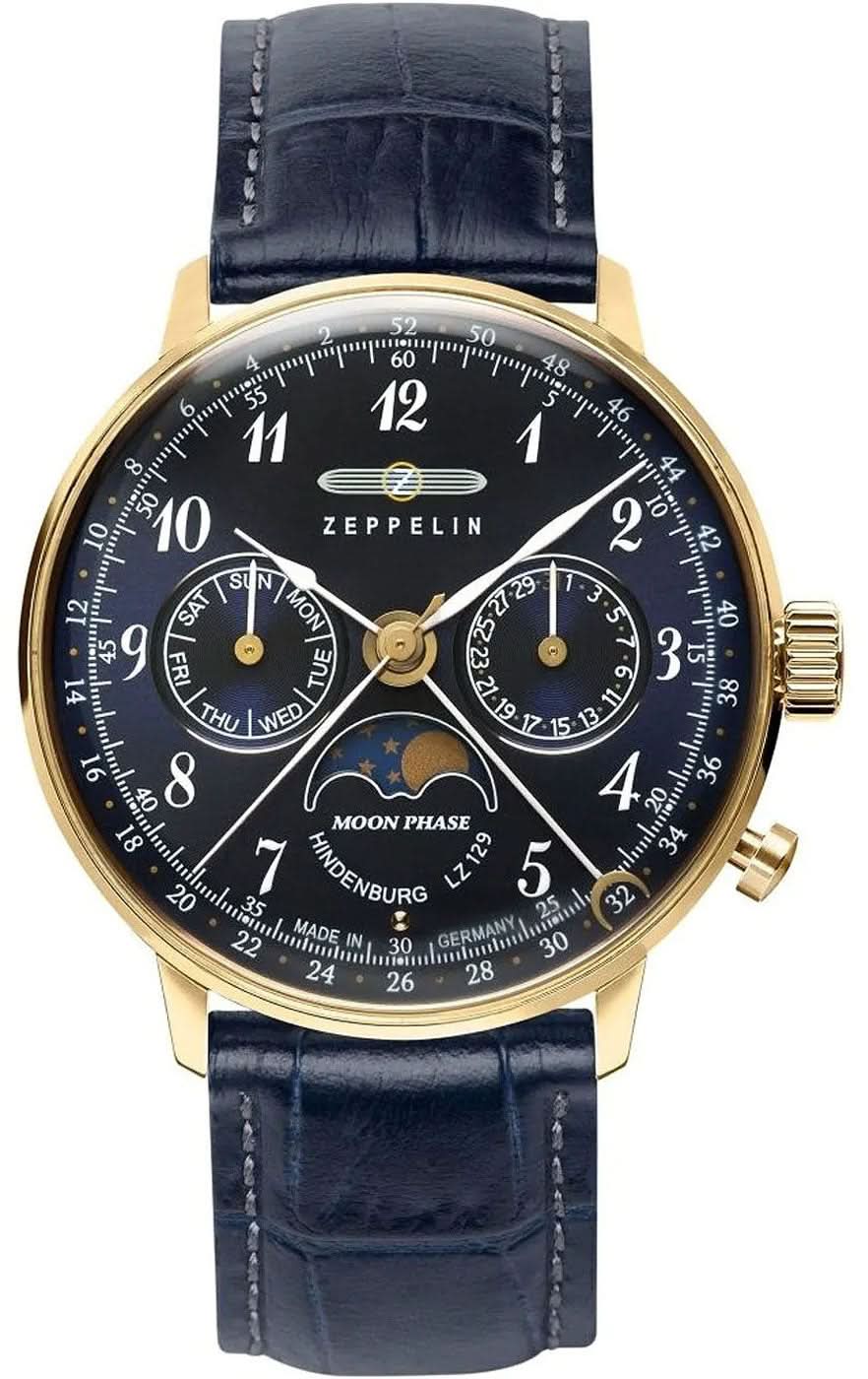 Zeppelin LZ 129 Hindenburg 7039-2 Women's Watch • Moon Phase • Made in Germany