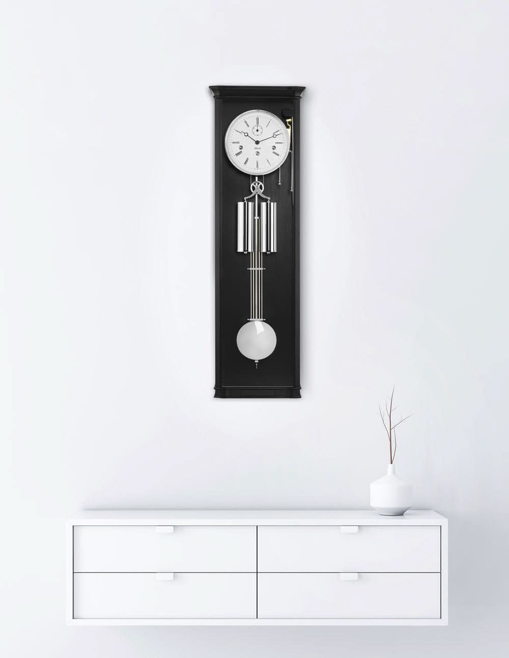 Hermle Wall Clock 87.5x25x13.5 cm Wood • Mechanical Movement • Westminster Chime