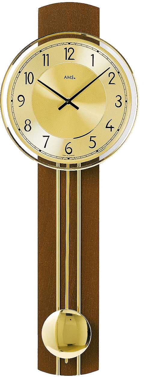 AMS Wall Clock 60x22x7 cm Wood • Precise Quartz Movement • Elegant Pendulum Design