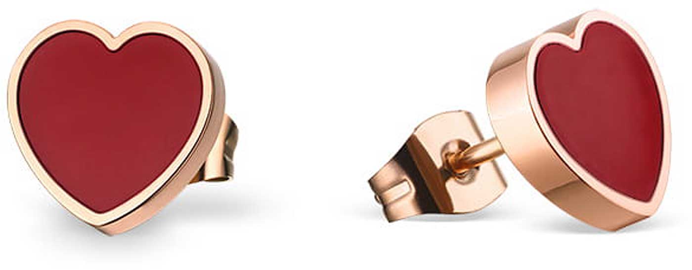 Stainless steel heart-shaped earrings - Bering Jewelry Model: 715-37-05