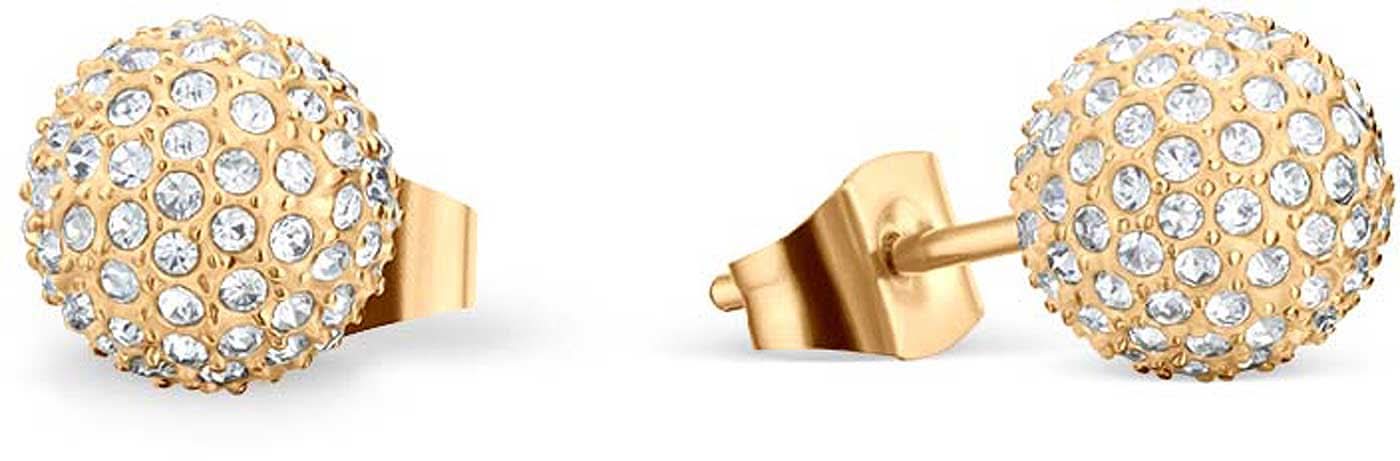 Ball Stud Earrings with Stones - Bering Jewelry Model: 719-27-05