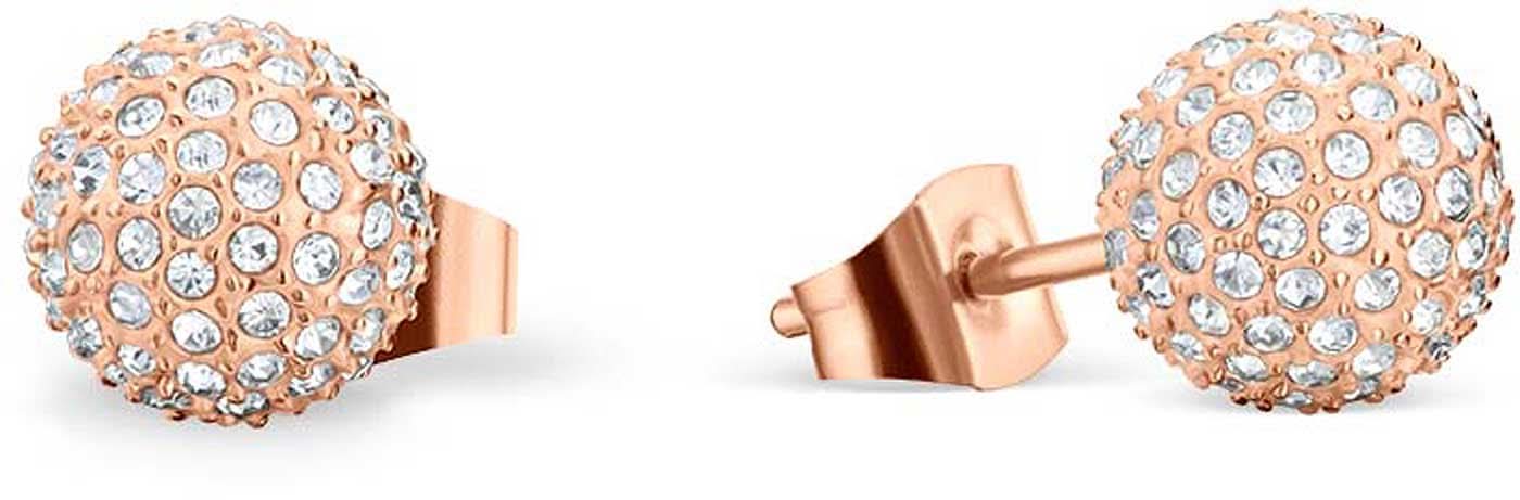 Stud earrings, ball with stones - Bering Jewelry Model: 719-37-05