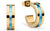 Square Hoop Earrings made of Stainless Steel with Stones - Bering Jewelry Model: 725-1130-05