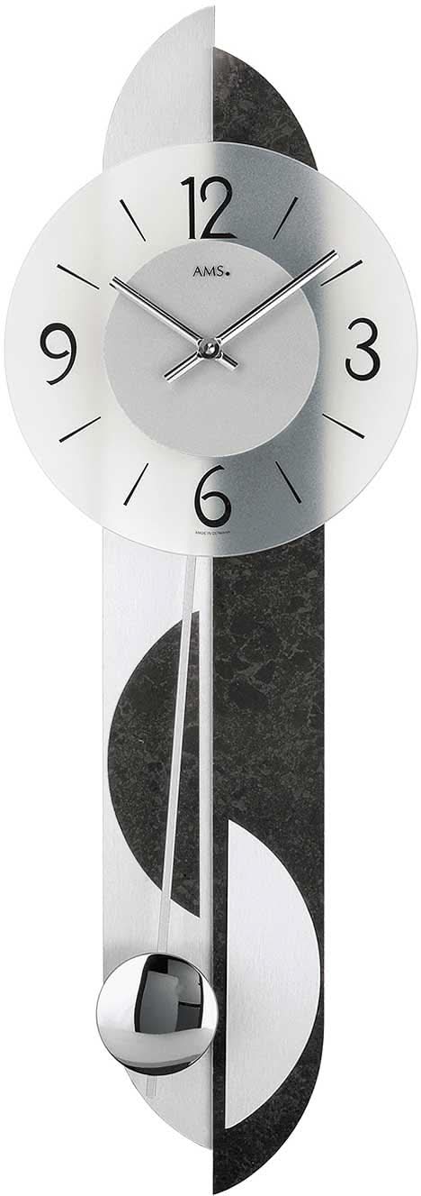 AMS Wall Clock 69x23x7 cm Glass • Modern Style • With Pendulum