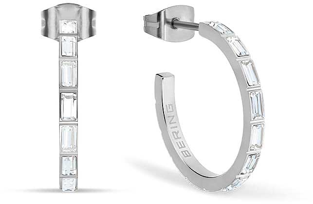 Stainless steel creoles with stones - Bering Jewelry Model: 738-17-05