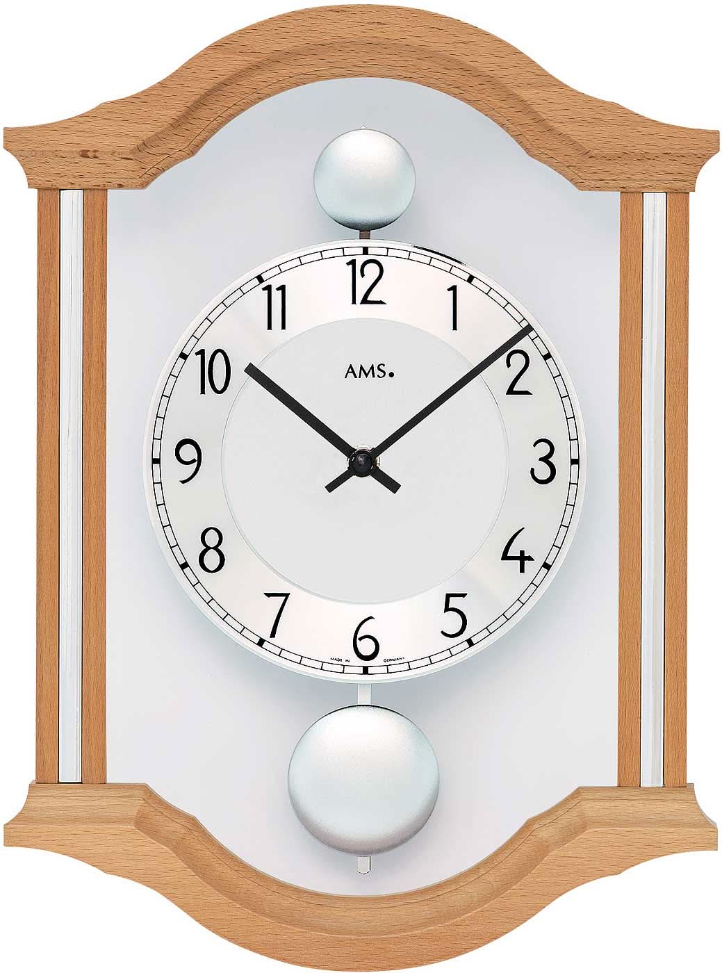 AMS Wall Clock 34x26x6 cm Wood • Double Pendulum • Elegant Design