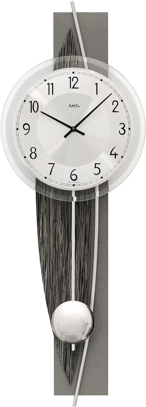 AMS Wall Clock 67x23x8 cm Wood • Modern Design • Quartz Movement