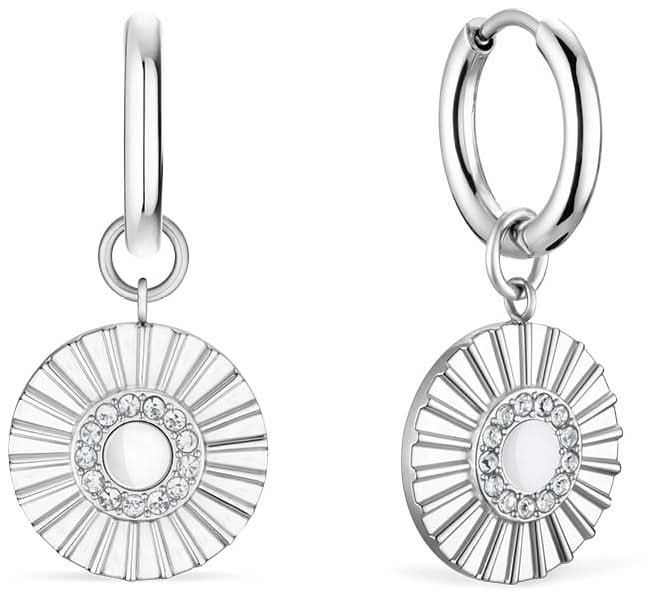 Arctic Flowers Earrings Silver shiny - Sun Motif Stainless Steel - Bering Model 765-150-05