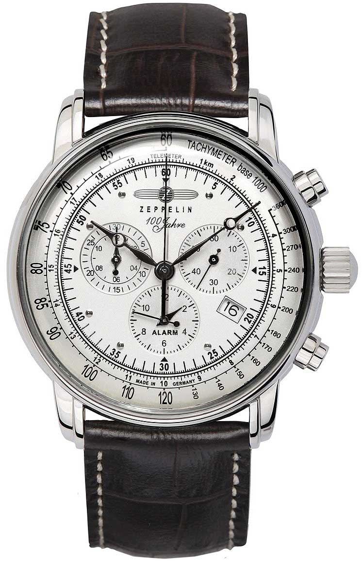 Zeppelin 100 Years Zeppelin 7680M-1 Men's Watch • Made in Germany • Chronograph with Alarm