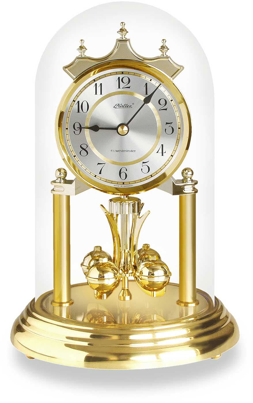 Haller Desk Clock 23x15 cm Brass • Quartz • Rotating Pendulum