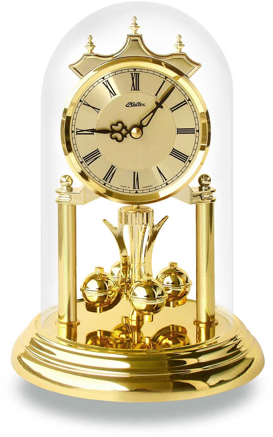 Haller Table Clock 23x15 cm Brass • Precise Quartz Movement • Elegant Brass Appliques