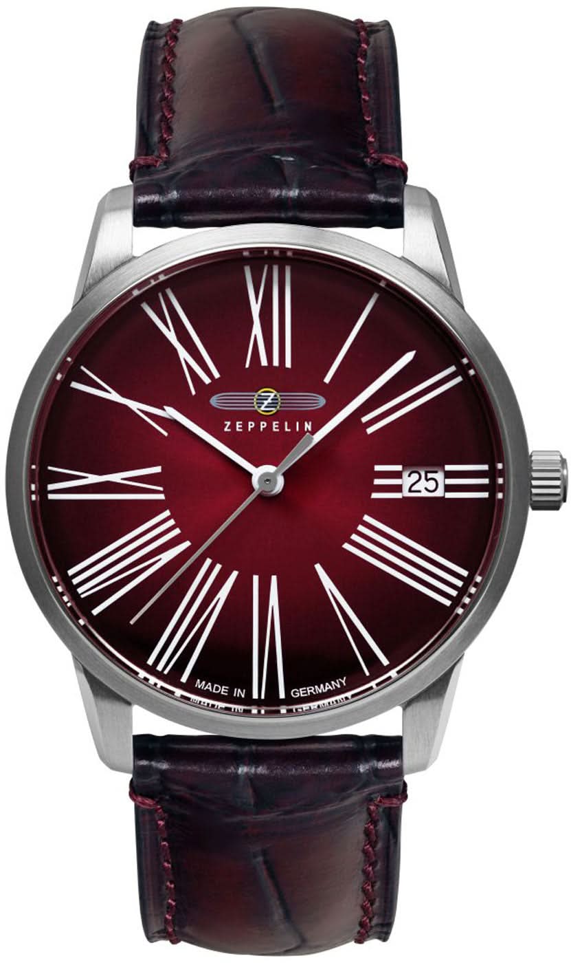 Zeppelin Flatline 8345-5 Women's Watch • Made in Germany • Burgundy