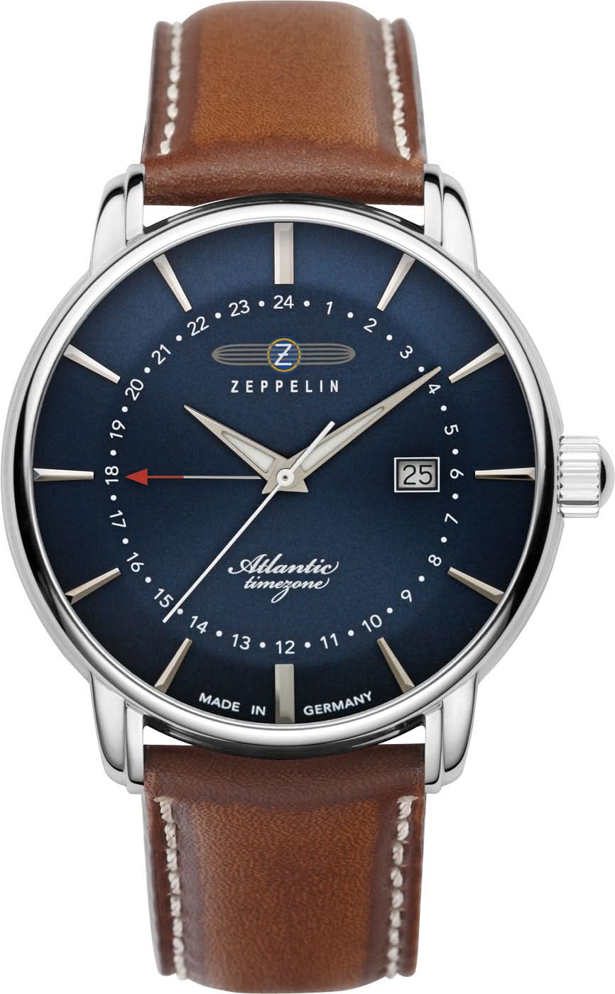 Zeppelin Atlantic 8442-3 Men's Watch • GMT • Made in Germany