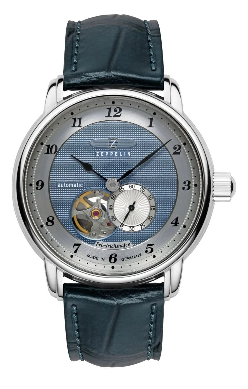 Zeppelin Friedrichshafen 8566-3 Men's Watch • Made in Germany • Open Heart