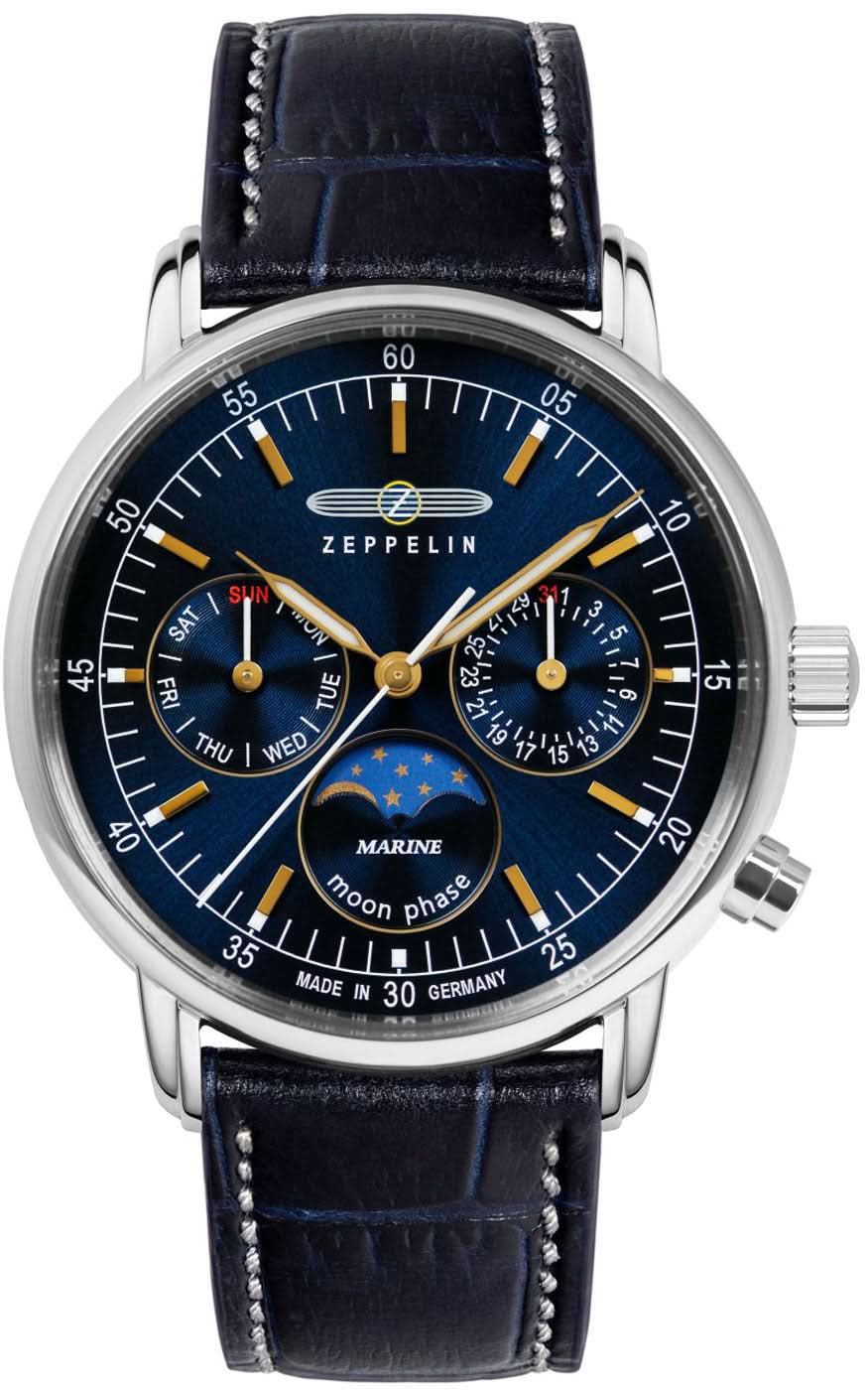 Zeppelin LZ 14 Marine 8635-3 Women's Watch • Moon Phase • Made in Germany